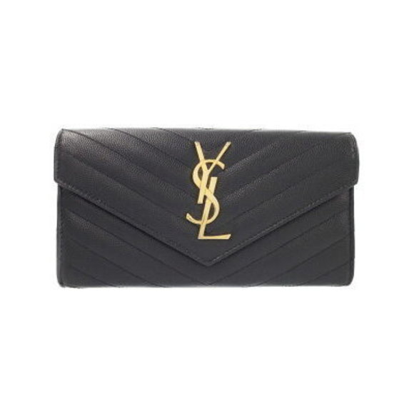 SAINT LAURENT PARIS Monogram Flap Wallet Bifold Long - Picture 1 of 5